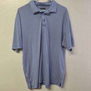 PGA‎ Tour Golf Shirt Pullover Collar Striped Button Mens Large Lightweight